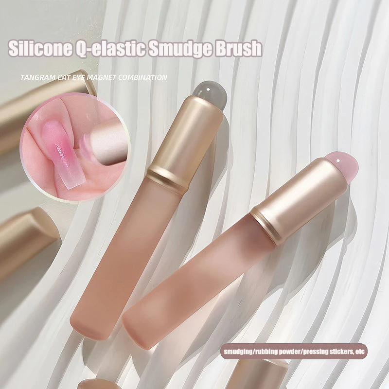 Nail Art Pink Soft - Желейно-розовая силиконовая кисть для дизайна ногтей,