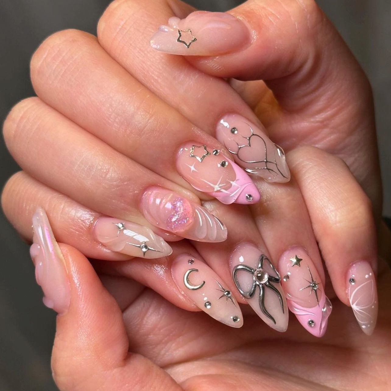 Nail Art Valentine - 24 шт., наборы накладных ногтей с