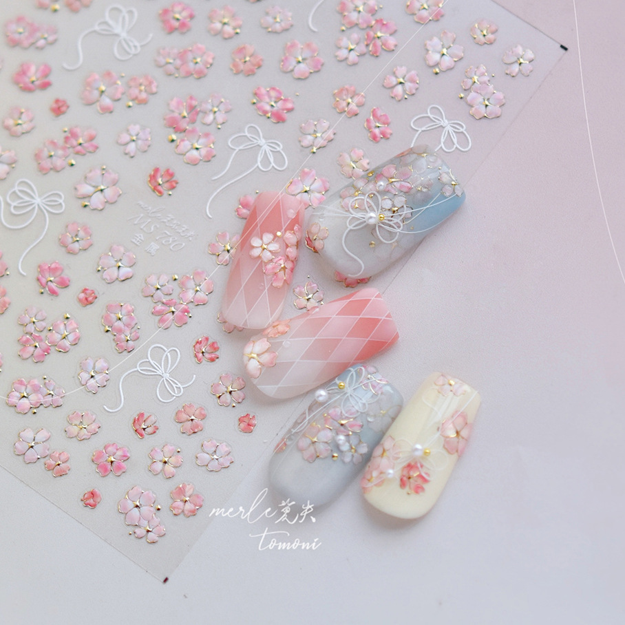 Nail Art Pink Soft - Наклейки для ногтей 5D с рисунком