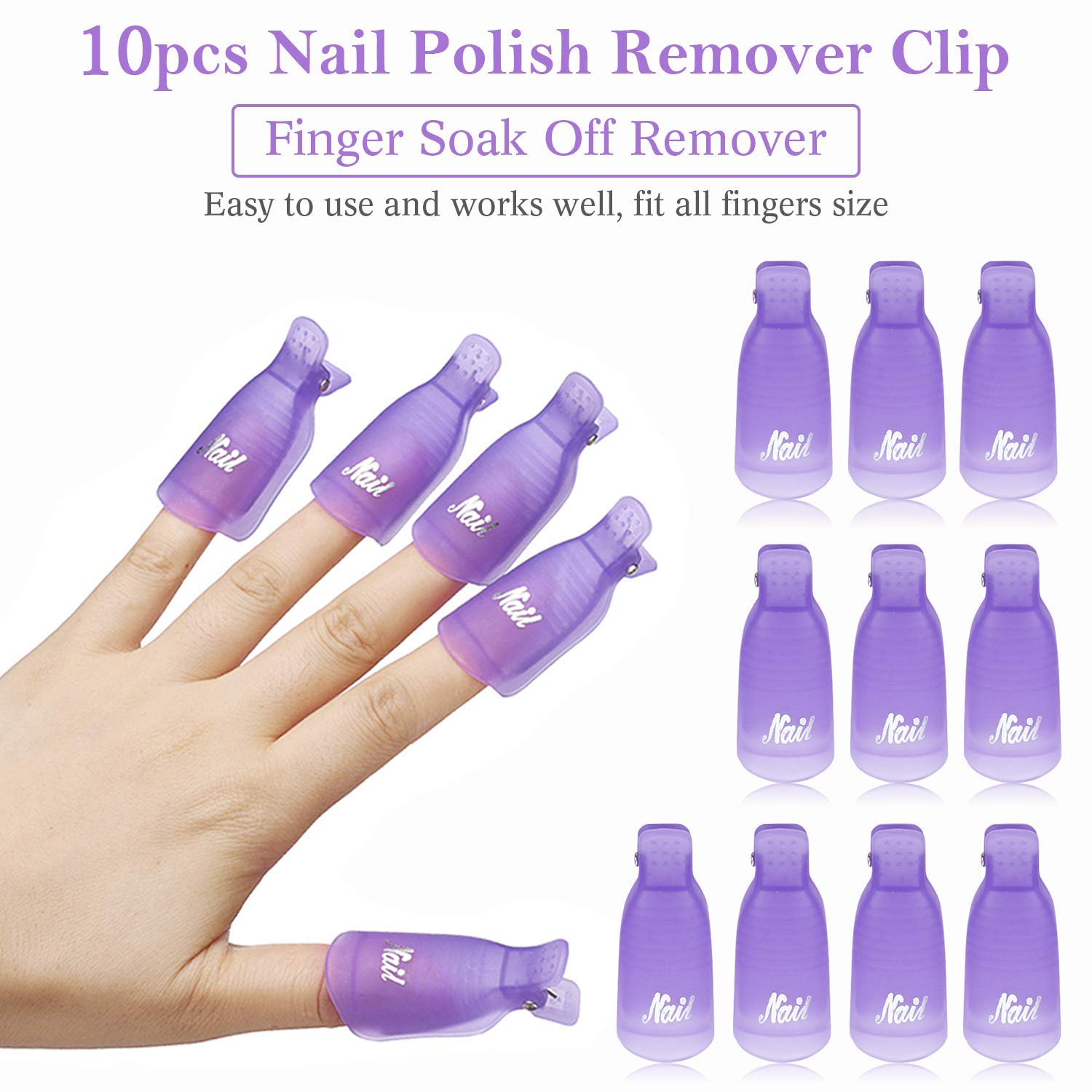 Nail Art Halal - 10 шт. пластиковых зажимов для снятия