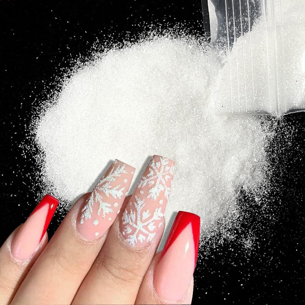 Nail Art Xmas Stickers - 50 г/пакет, рождественский белый, черный сахар,