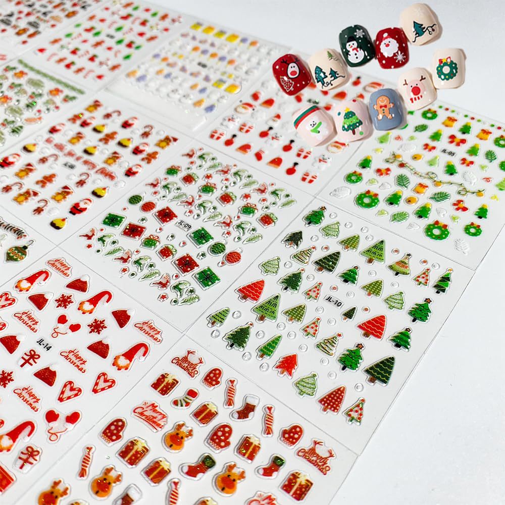 Nail Art Xmas Stickers - 30 листов рождественских наклеек для ногтей,