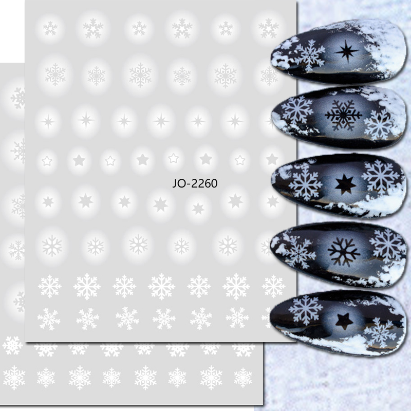 Nail Art Xmas Stickers - 3d наклейки для дизайна ногтей, белые
