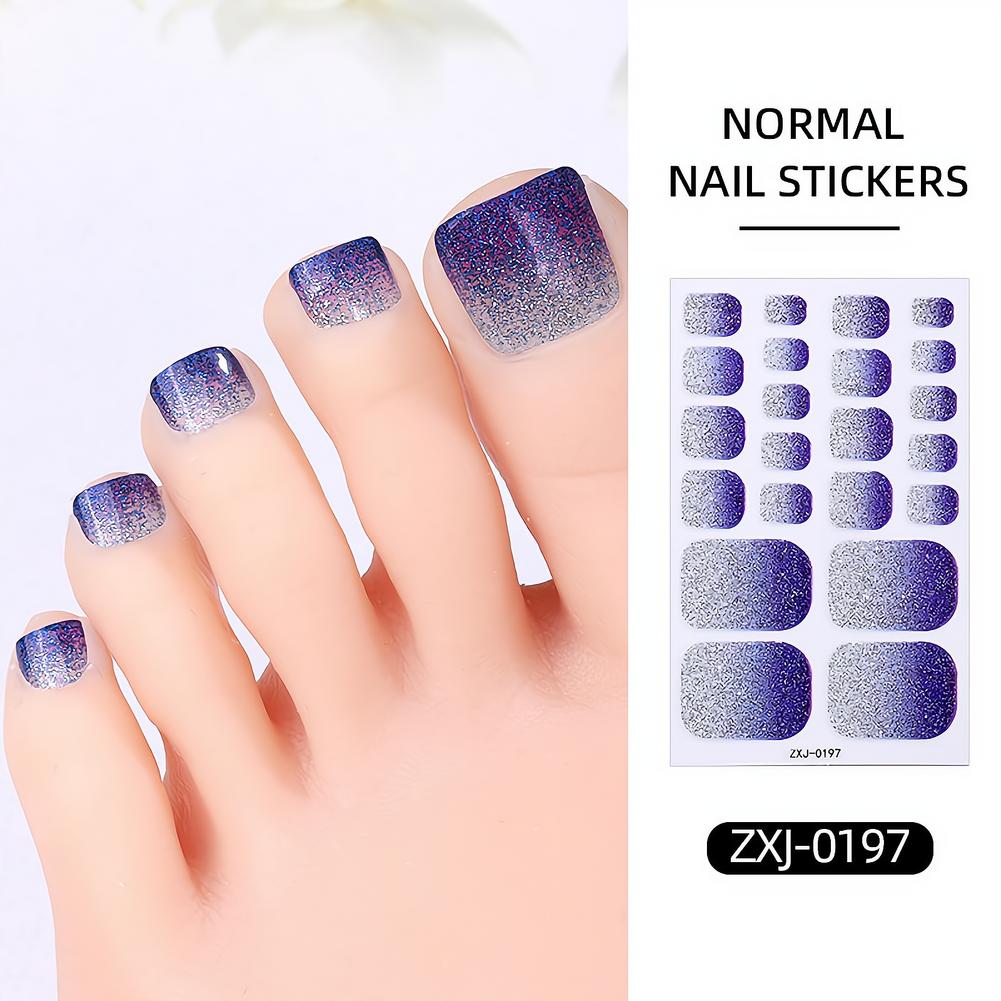 Nail Art Ombre Glitter - 22 наклейки для ногтей на ногах