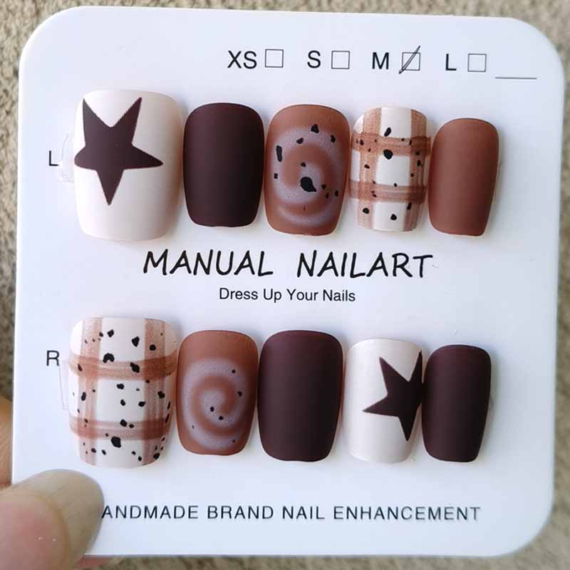 Nail Art Painting - 10 шт., осенне-зимний дизайн ногтей Maillard