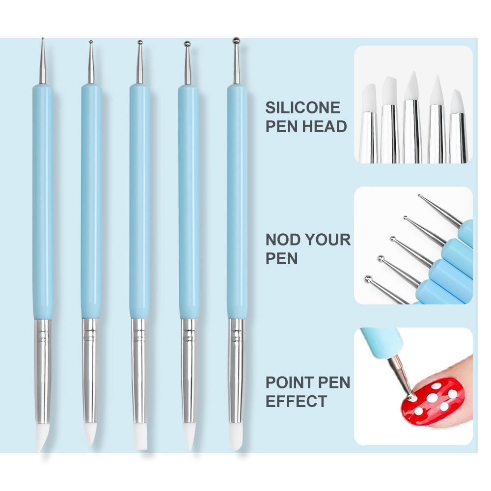 Nail Art Dotting Tool - Набор кистей для нейл-арта (1/3/5/6 шт.):
