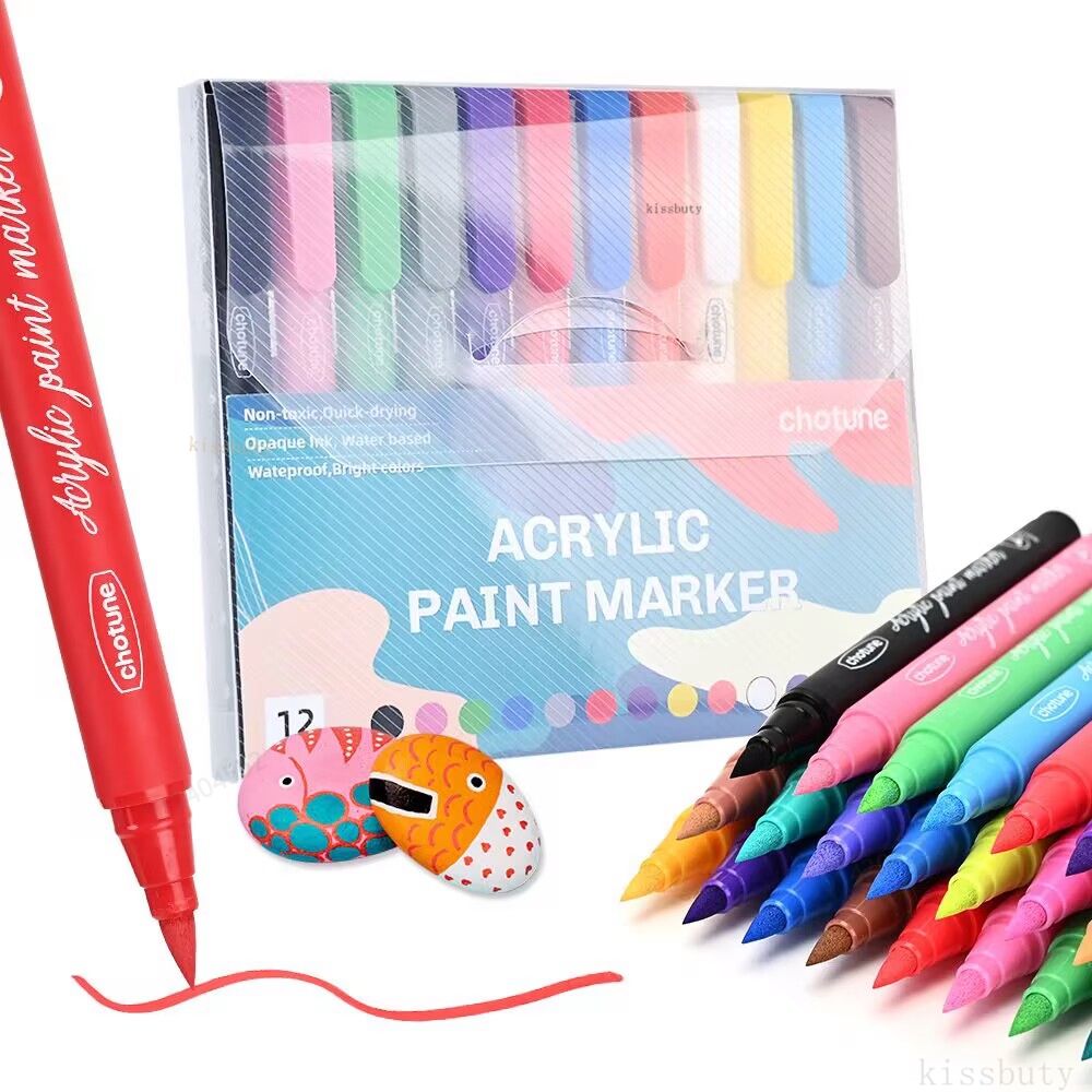 Nail Art Brush Set - 12-36 цветов, пастельный акриловый маркер, мягкая