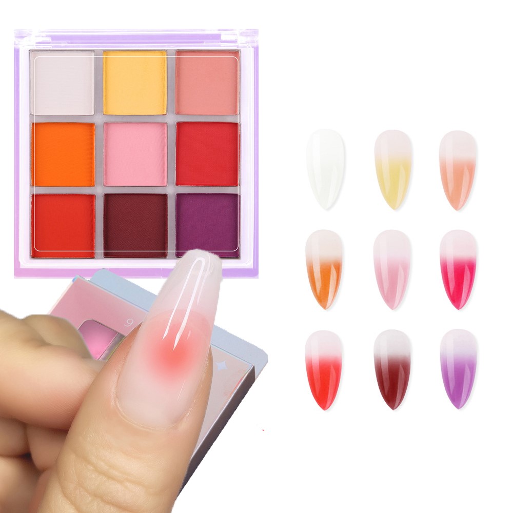 4/6/9 цветов, палитра пигменто – обзор и цена Nail Art Ombre Glitter