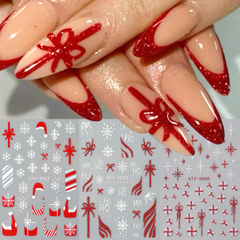 3 шт. 3D праздничные рождестве – обзор и цена Nail Art Xmas Stickers
