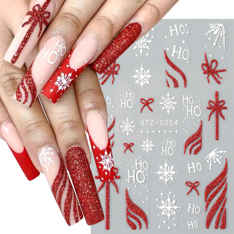 3 шт. 3D праздничные рождестве – обзор и цена Nail Art Xmas Stickers