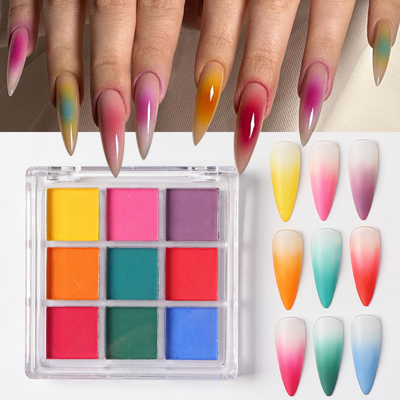 9-цветный градиентный маникюрн – обзор и цена Nail Art Ombre Glitter