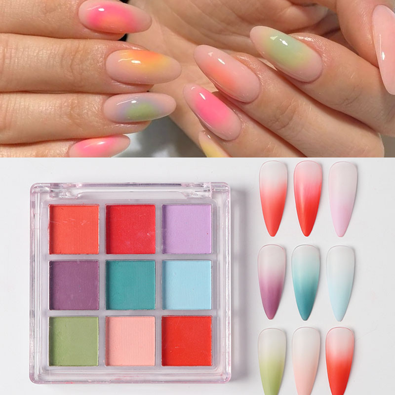 9-цветный градиентный маникюрн – обзор и цена Nail Art Ombre Glitter