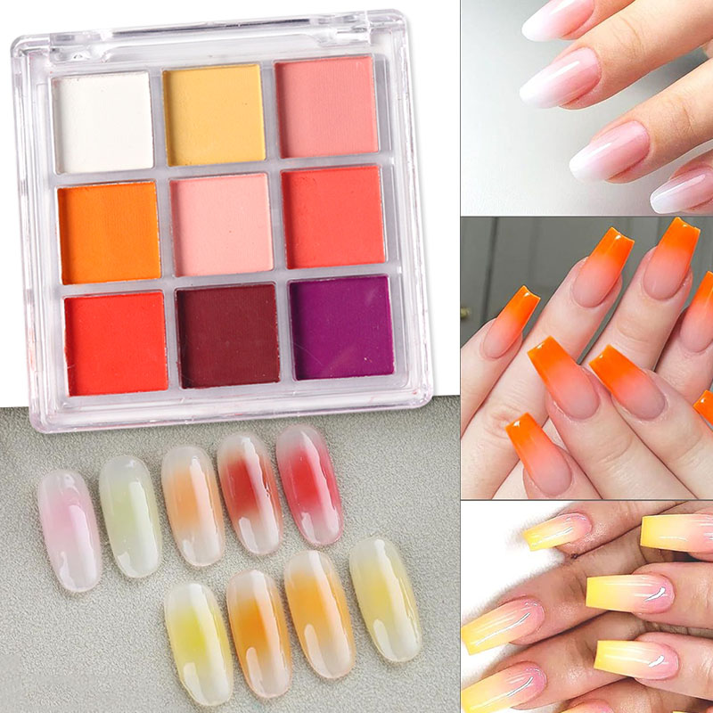 9-цветный градиентный маникюрн – обзор и цена Nail Art Ombre Glitter