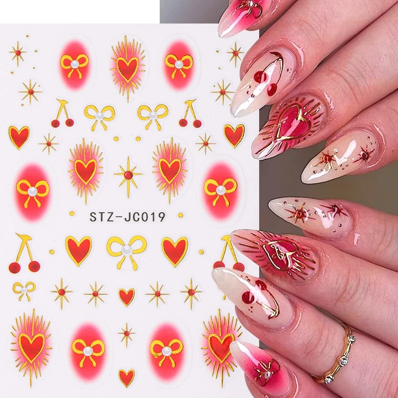 Наклейки для ногтей Y2K с эффе – обзор и цена Nail Art Valentine
