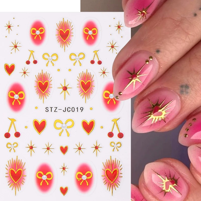 Наклейки для ногтей Y2K с эффе – обзор и цена Nail Art Valentine