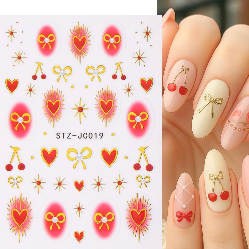 Наклейки для ногтей Y2K с эффе – обзор и цена Nail Art Valentine