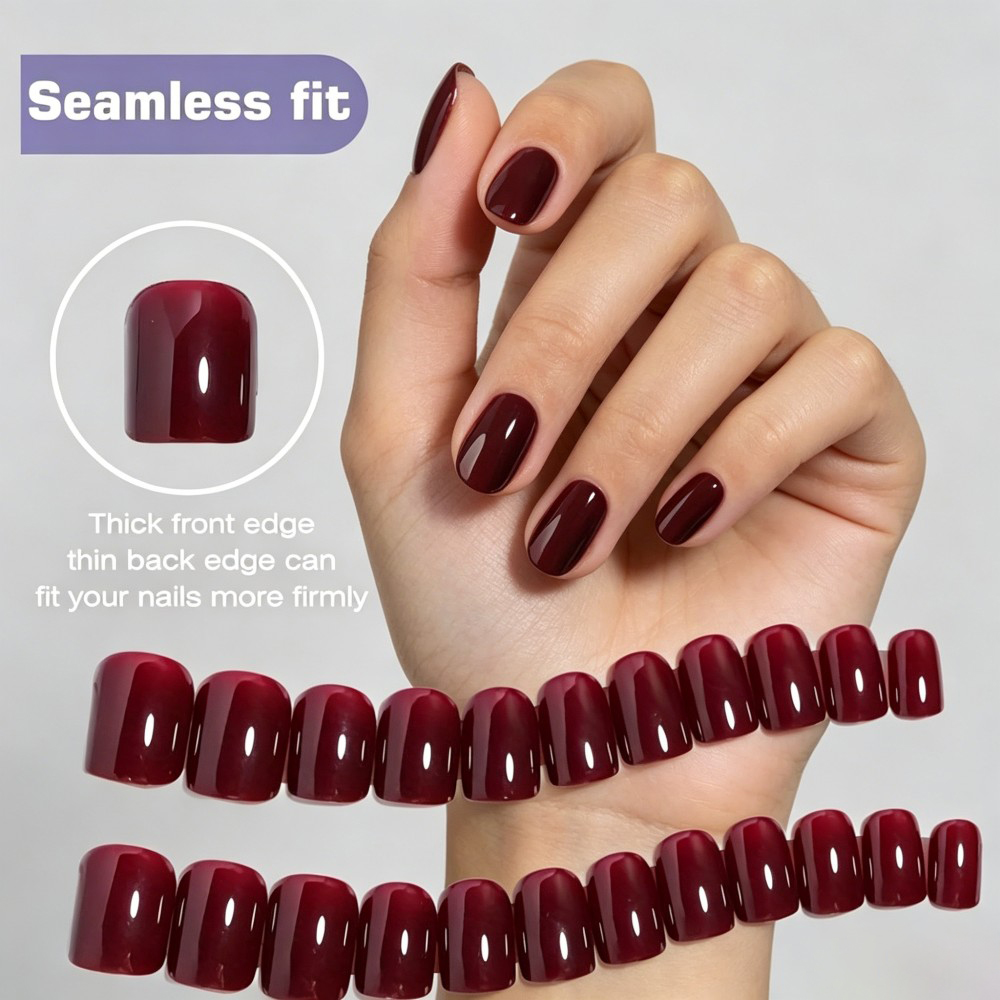 Набор из 24 винно-красных накл – обзор и цена Nail Art Red Wine Cat Eye
