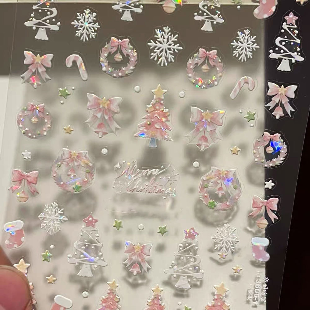 1 шт., розовая рождественская  – обзор и цена Nail Art Xmas Stickers