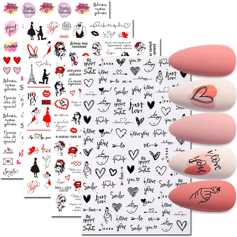 Наклейки для дизайна ногтей, с – обзор и цена Nail Art Valentine