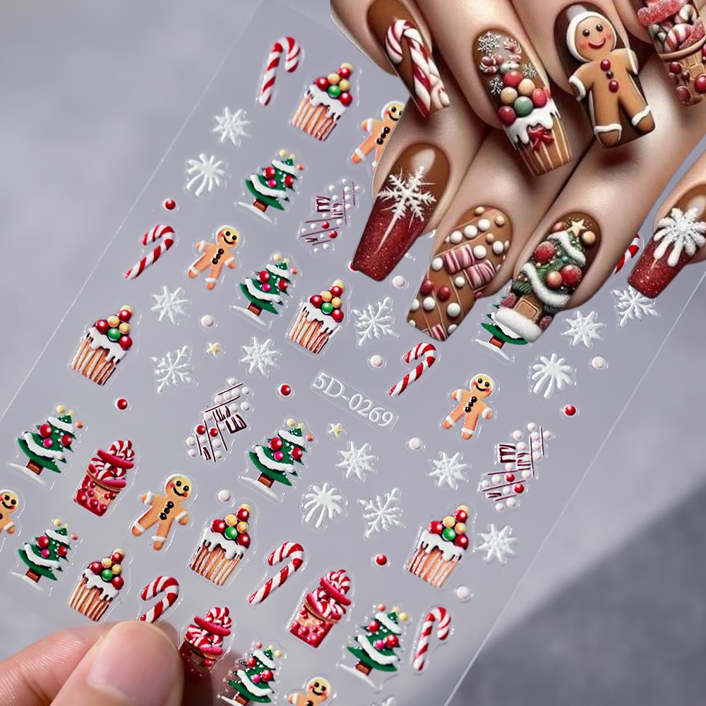 1 шт., Рождественский 5D пряни – обзор и цена Nail Art Xmas Stickers