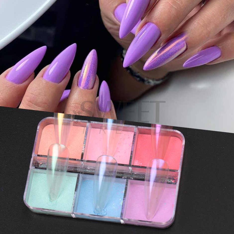 Набор из 6 контейнеров с зерка – обзор и цена Nail Art Ombre Glitter