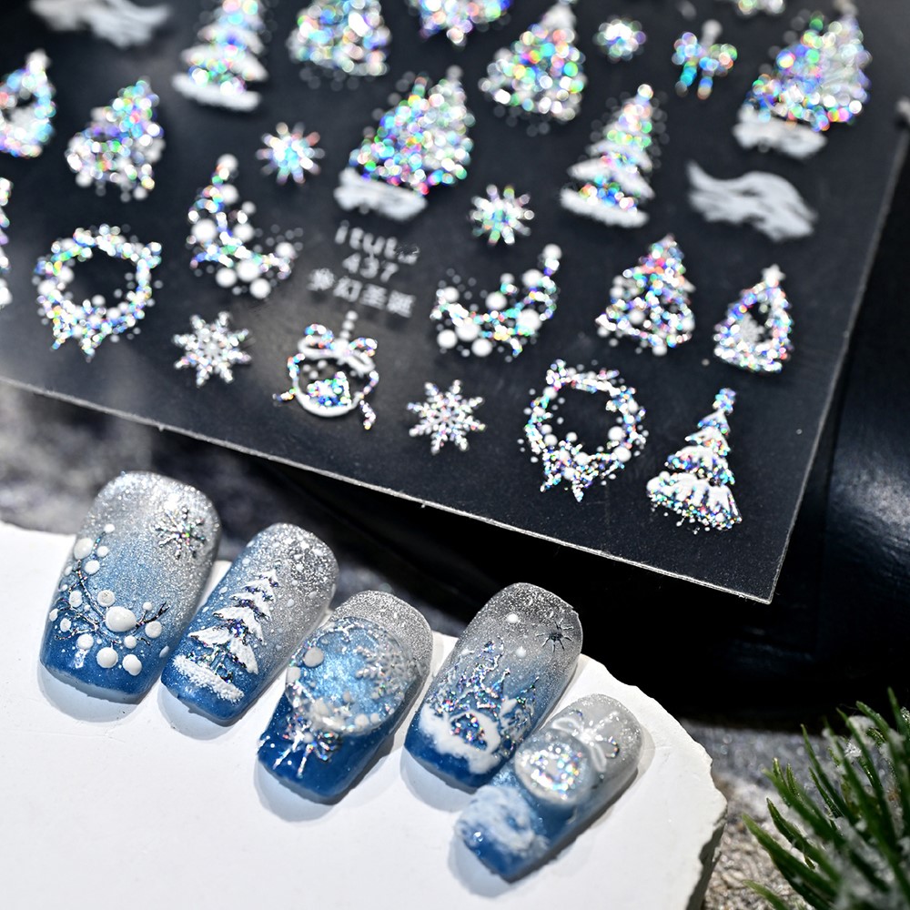 5D тисненный золотой замок/гир – обзор и цена Nail Art Xmas Stickers