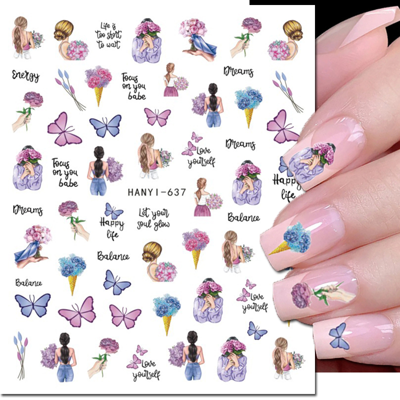3d наклейки для дизайна ногтей – обзор и цена Nail Art Valentine