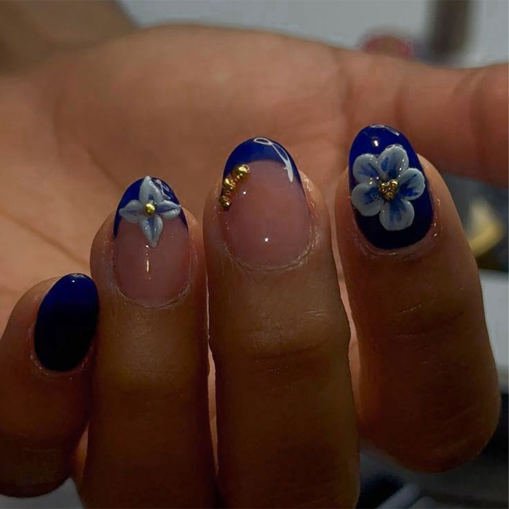 24 шт. коротких овальных 3D-на – обзор и цена Nail Art Halal
