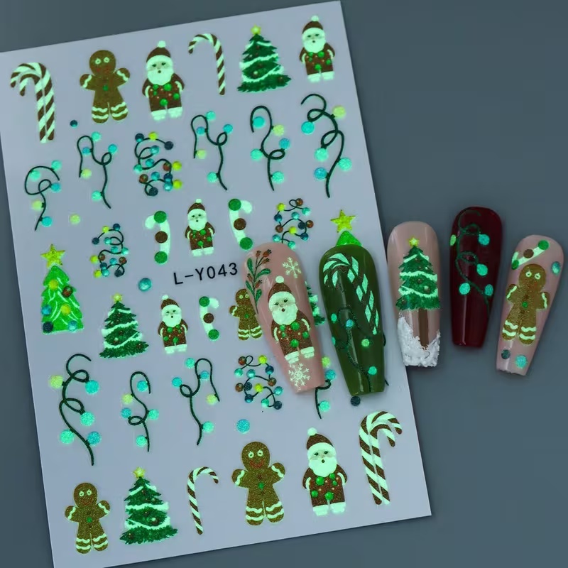 3D светящиеся рождественские н – обзор и цена Nail Art Xmas Stickers
