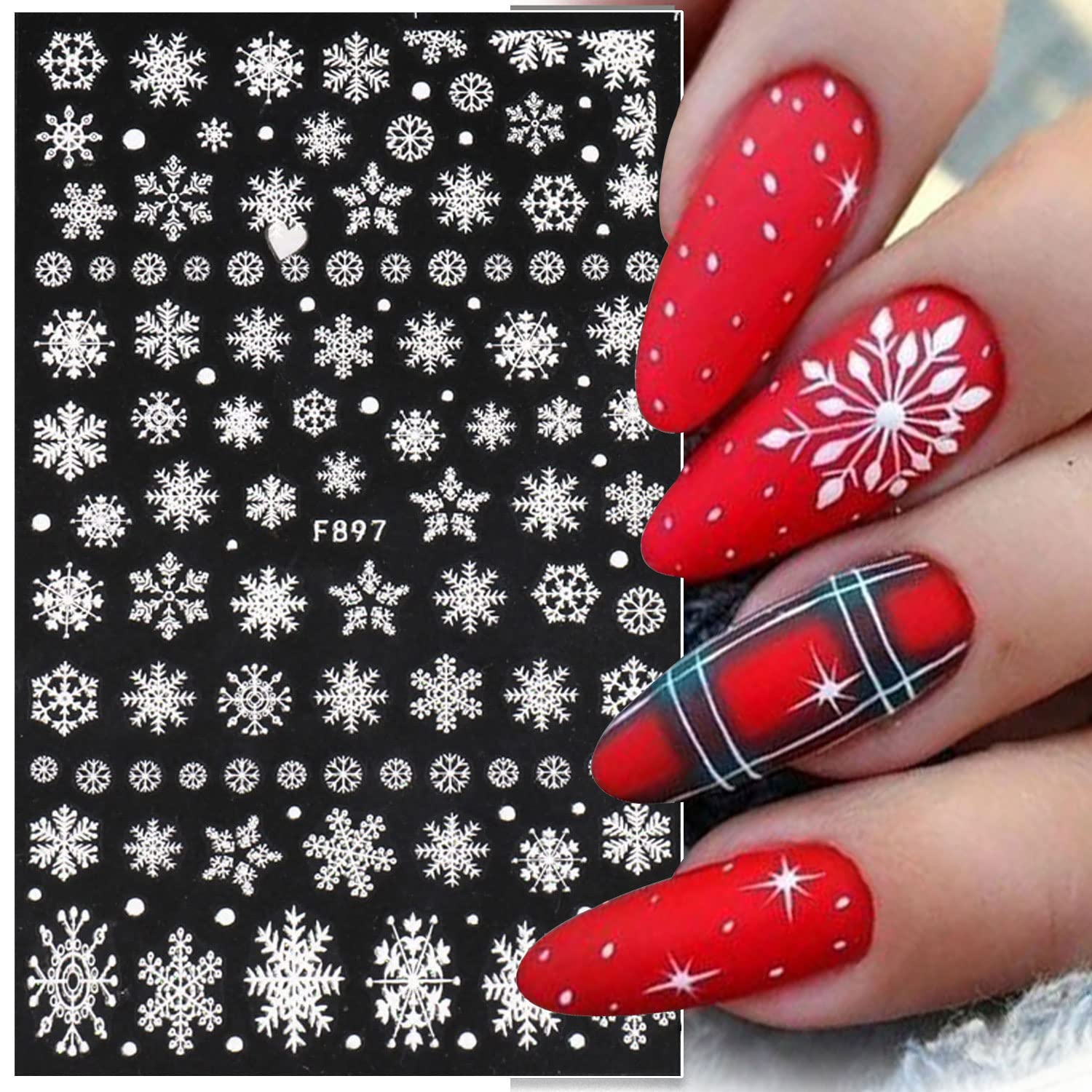 3D снежинки, наклейки для диза – обзор и цена Nail Art Xmas Design