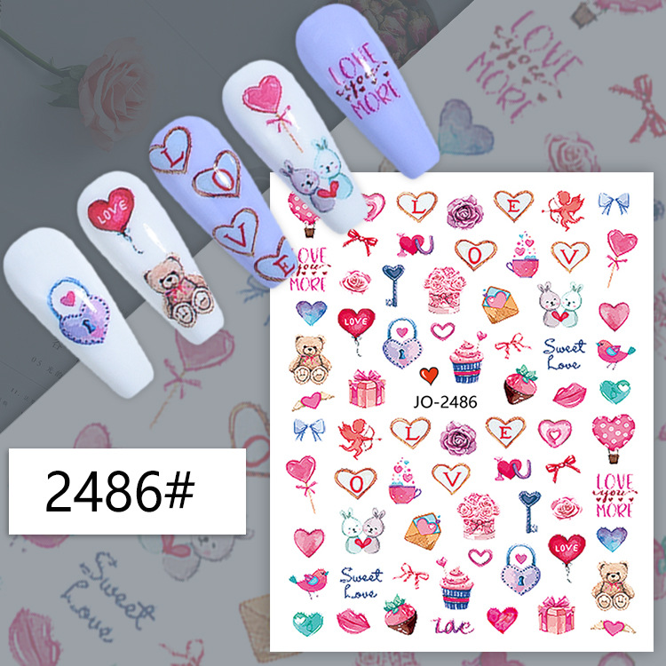 3D-наклейки для ногтей с геоме – обзор и цена Nail Art Valentine
