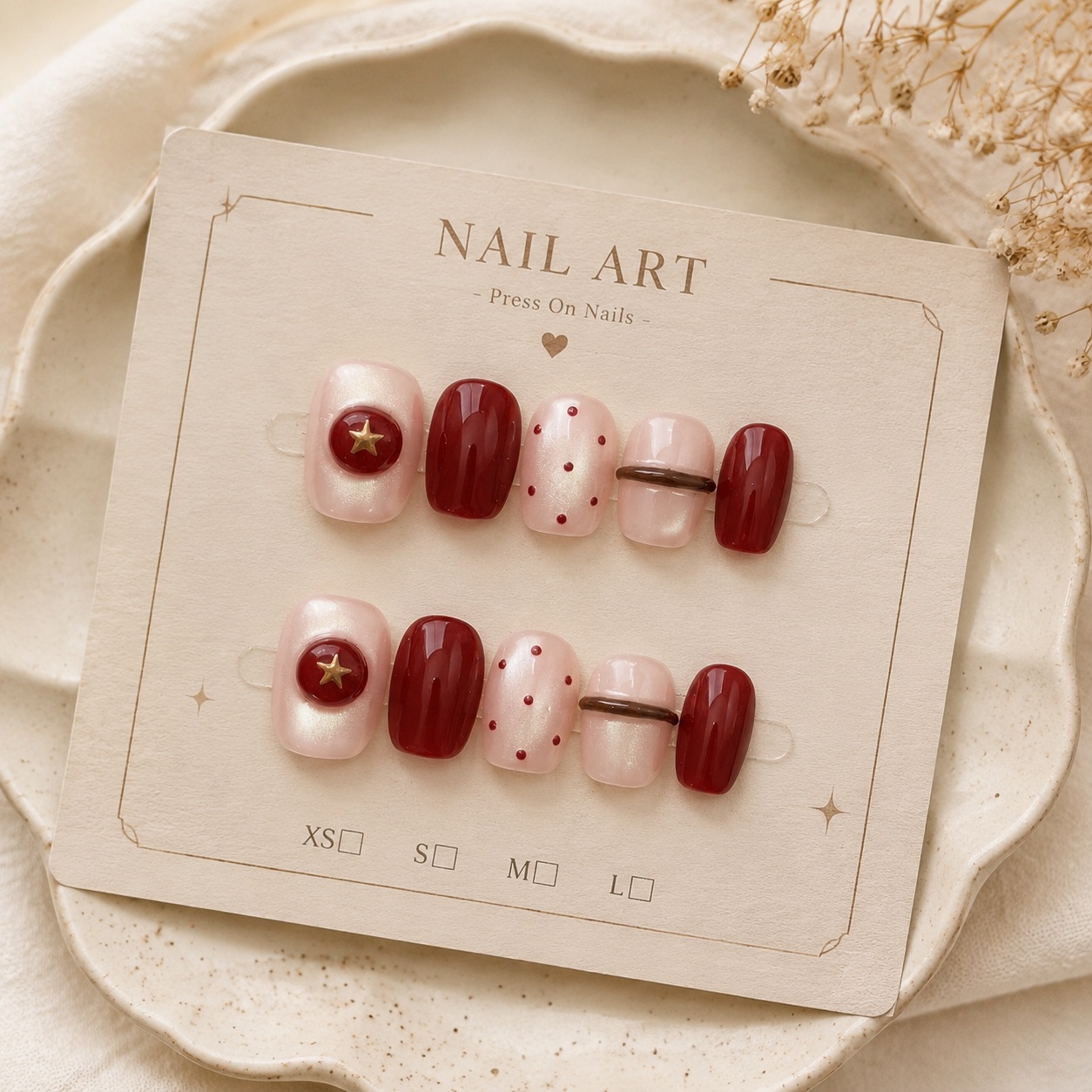 10 шт. накладных ногтей цвета  – обзор и цена Nail Art Red Wine Cat Eye