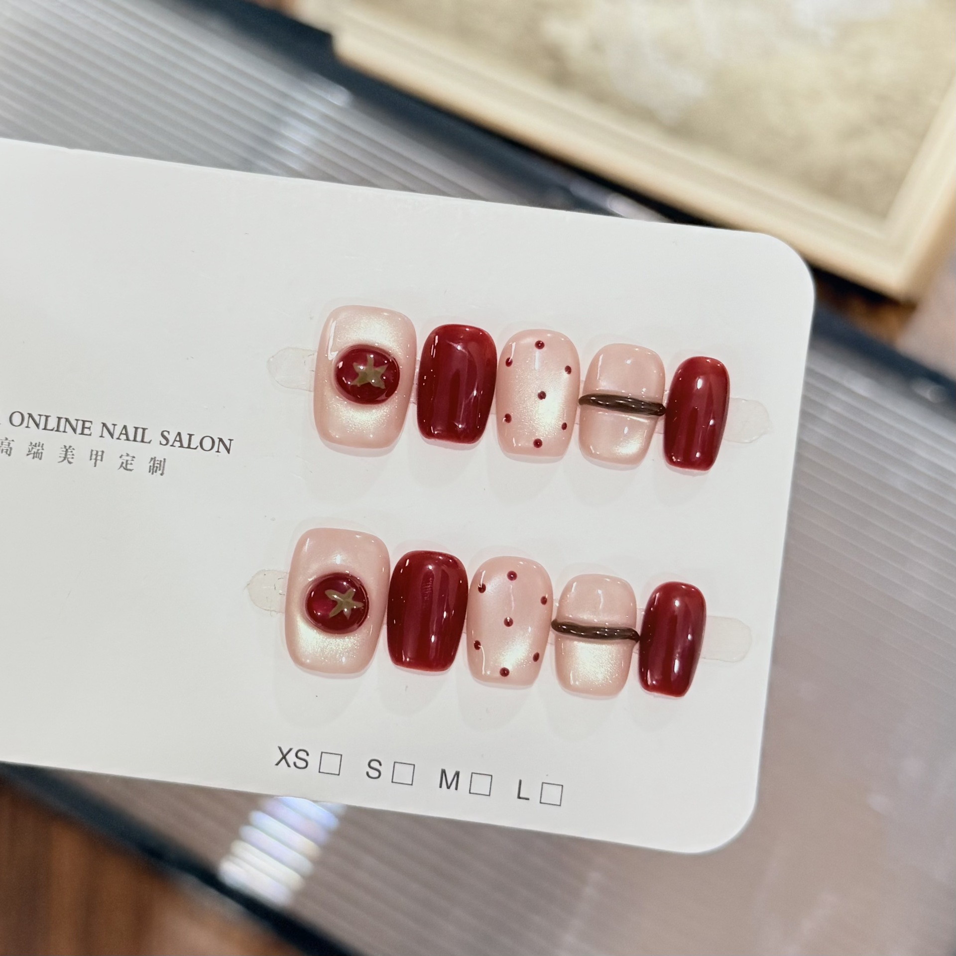 10 шт. накладных ногтей цвета  – обзор и цена Nail Art Red Wine Cat Eye