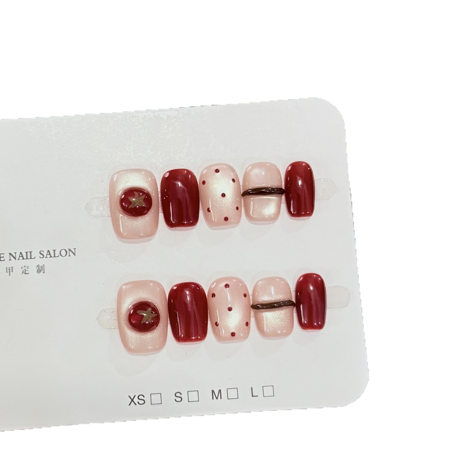 10 шт. накладных ногтей цвета  – обзор и цена Nail Art Red Wine Cat Eye